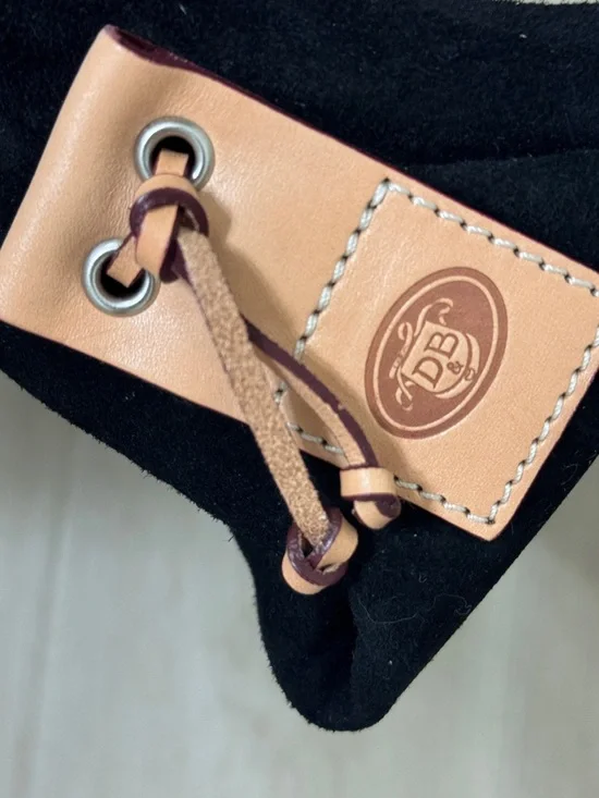 VTG 90s Dooney & Bourke Black Suede Leather Tote Bag Y2K Shoulder Purse - Picture 9 of 9